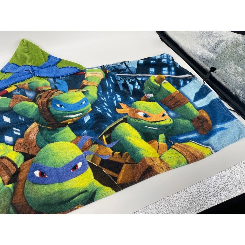 Nickelodeon TMNT Hooded Towel Wrap Team Turtles Boys Blue Green Beach Bath 2015